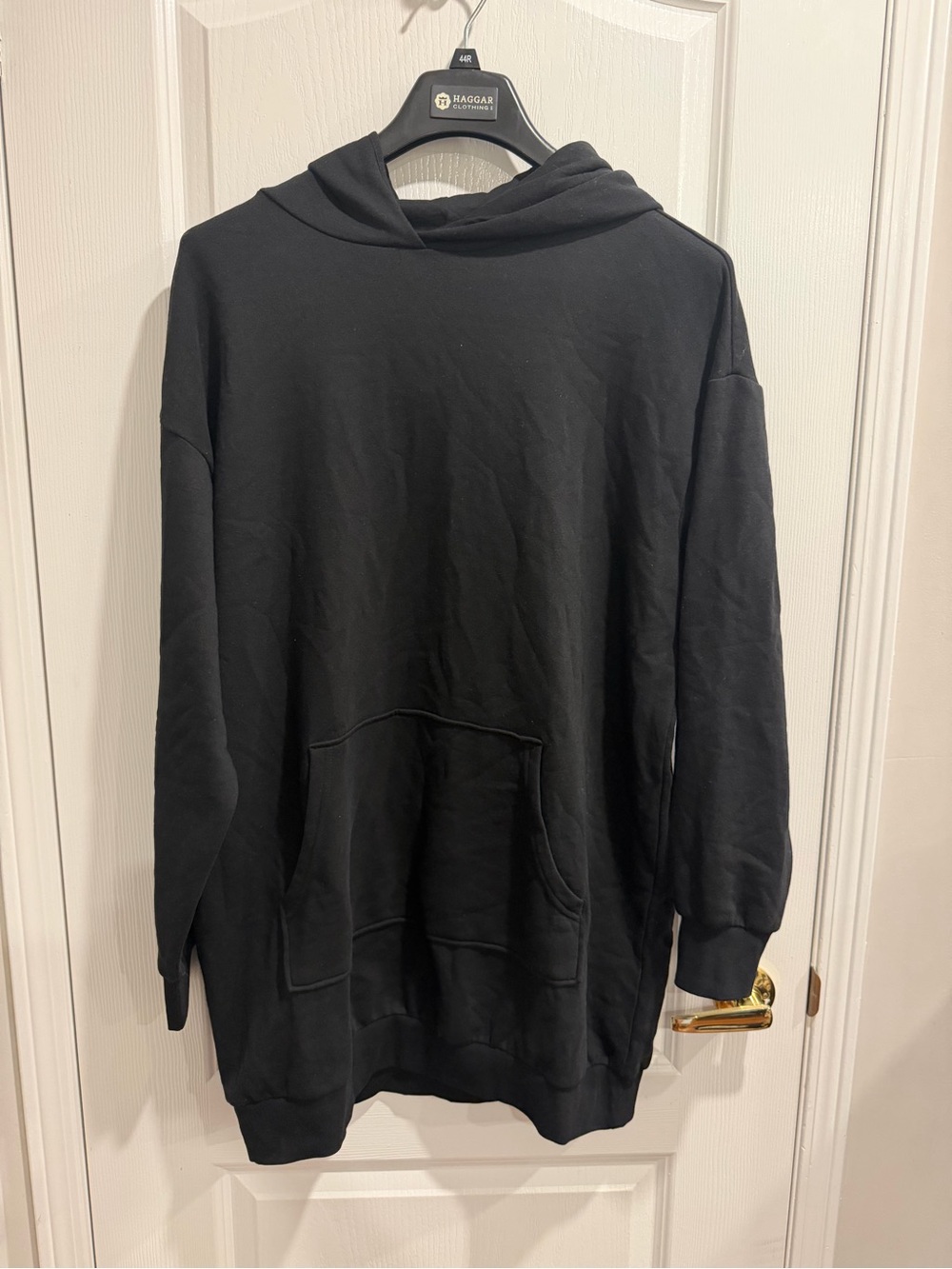 Black Long Hooded Pullover Sweater